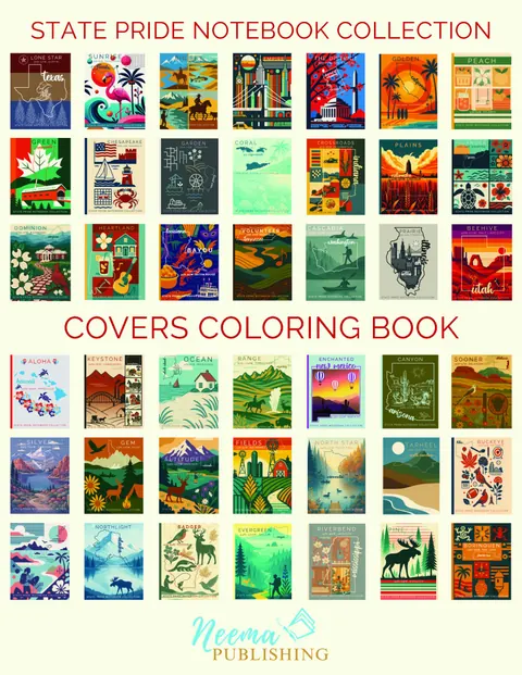 State Pride Notebook Collection Covers Coloring Book